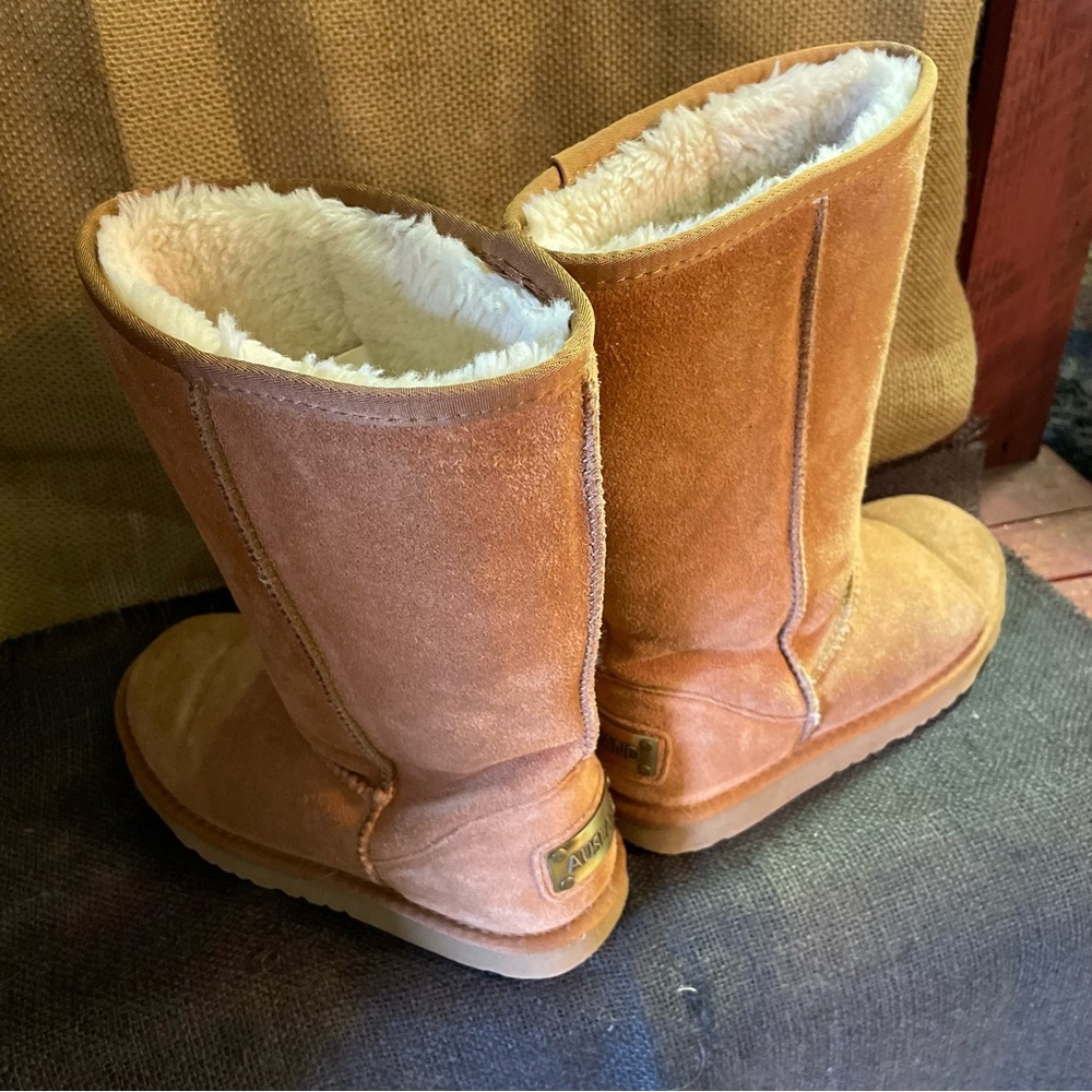 Ausland Mid-Calf Boots, Chestnut, FLEECE lined, size 6.5